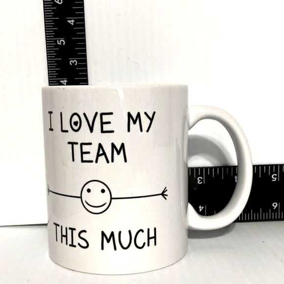 I LOVE MY TEAM THIS MUCH White with Black Novelty Mug Cup 11oz - Picture 7 of 9
